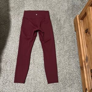 lululemon athletica Maroon Leggings- 25”